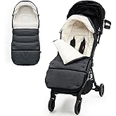 Momcozy Stroller Footmuff Universal | Easily Attaches to Most Strollers | Ultra-Plush,Weather-Proof | Deluxe Warm Stroller Bunting Bag | Extendable Stroller Cover for Winter | Adjustable Buckle