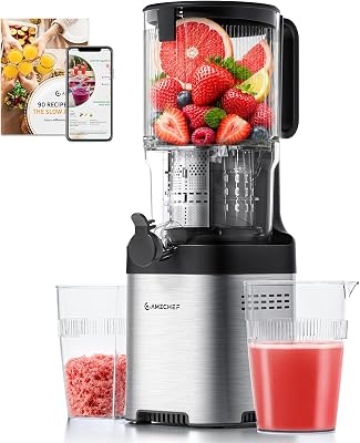 Extracteur de Jus Fruits et Légumes, Moins de Temps de Découpe, Goulotte XXL 135 mm, Extraction Lente à Froid, Facile à Nettoyer, Moteur Silencieux 45 dB, Idéal Famille