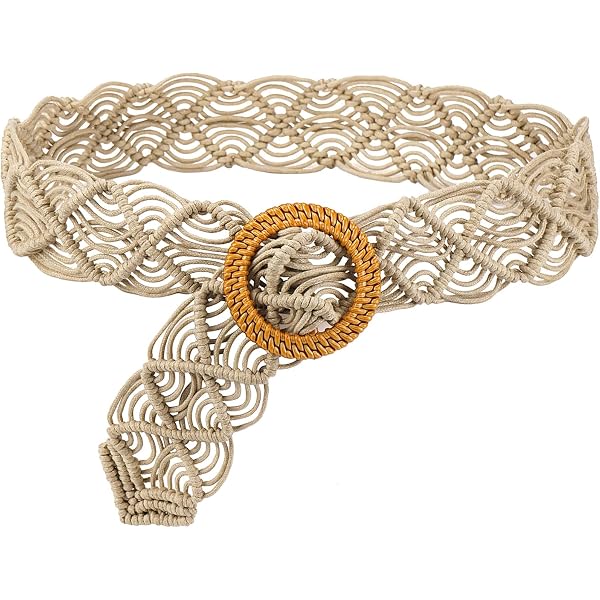 6483 Fashion Bohemian Tassel Braided Belt Crochet Waistband Women\'s Dress Brown Braided Waist Belt with Tassel for Women Bohemian  main image 3