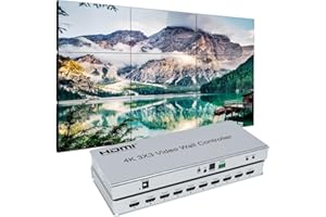 Expert Connect 3x3 Video Wall Controller | 4K@30Hz | Edge Masking | 1x2, 1x3, 1x4, 2x1, 2x2, 2x3, 2x4, 3x1, 3x2, 3x3