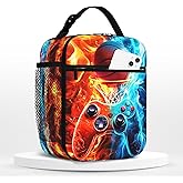 Euvazeni Video Game Boys Lunch Box Insulated Kids Gaming Lunch Bag for Boys Kids School Work Office Travel Picnic Hiking Beach Lunchbox Reusable Waterproof Leakproof Portable Cooler Lunchbox