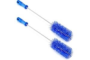 Baderke 2 Pieces Drain Brush Pipe Cleaning Blue Tube Brushes 19.7 Inch Plastic Shower Pipe Flexible Cleaning Tool (19.7 x 2.4 Inch)