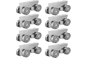 SKTREX 4 Wheel Trolley Assembly M5 Thread Rollers Four Bearing Trolley Assembly for 1-5/8" Wide and All 1-5/8" or Taller Strut Channel (8)