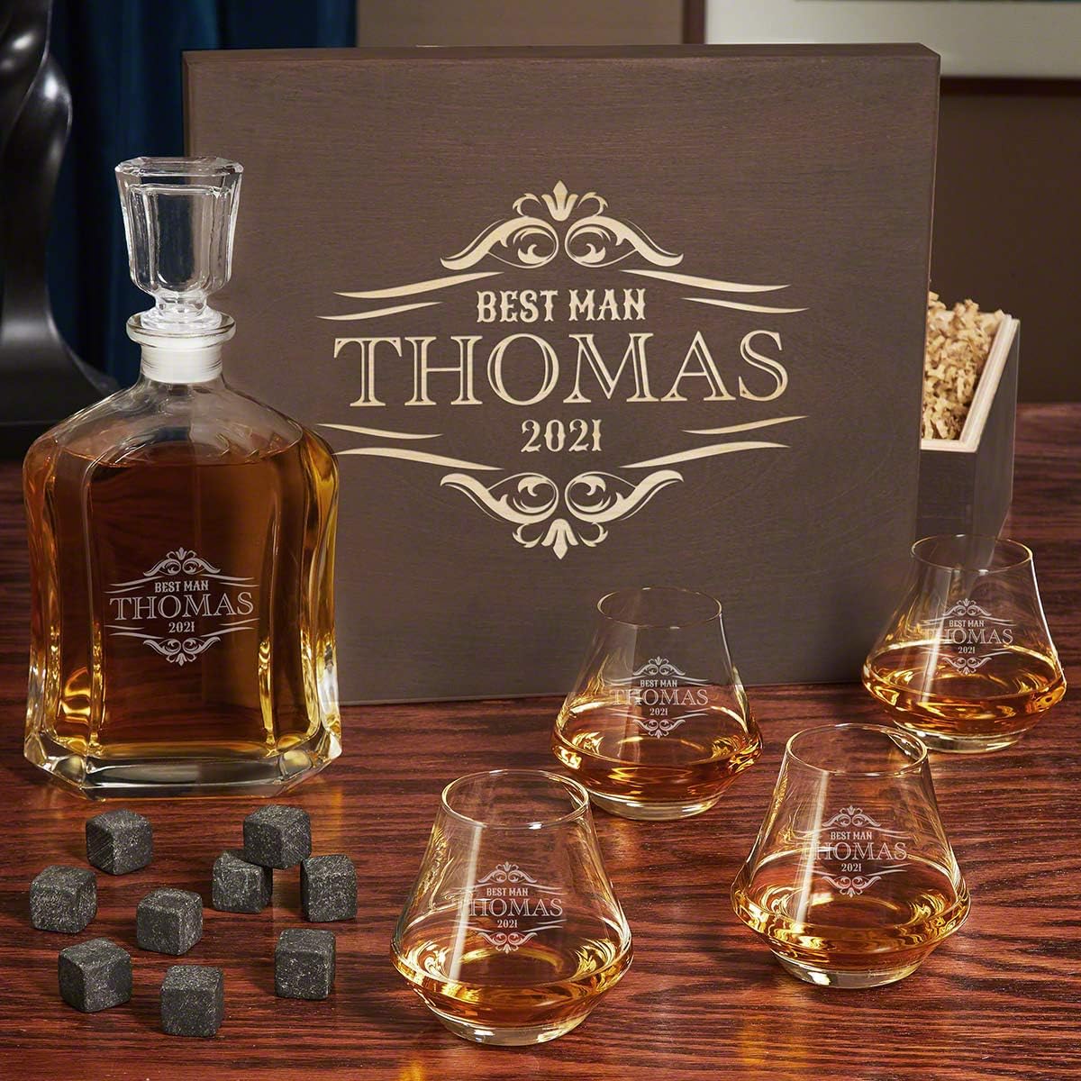 Wilshire Engraved DiMera Argos Whiskey Decanter Set (Personalized Product)