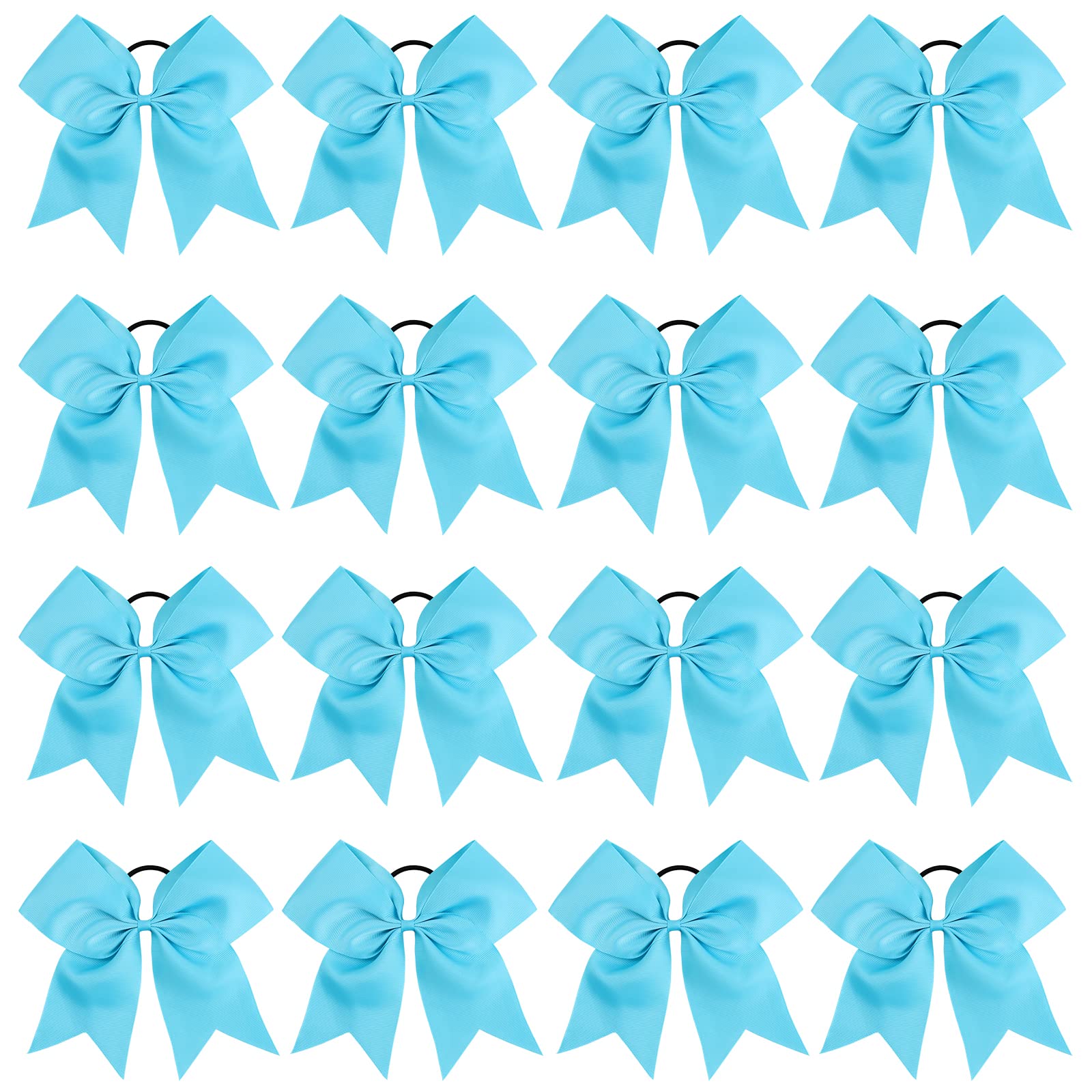 Photo 1 of 16PCS 8" Large Cheer Hair Bows Ponytail Holder Elastic Band Handmade for Cheerleading Teen Girls College Sports (Sky Blue, 1 Count (Pack of 16))