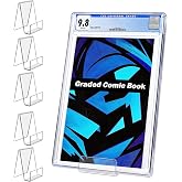 CollectHall Graded Comic Book Display Stands, Clear Acrylic Comic Book Display Shelves - 6 Pack