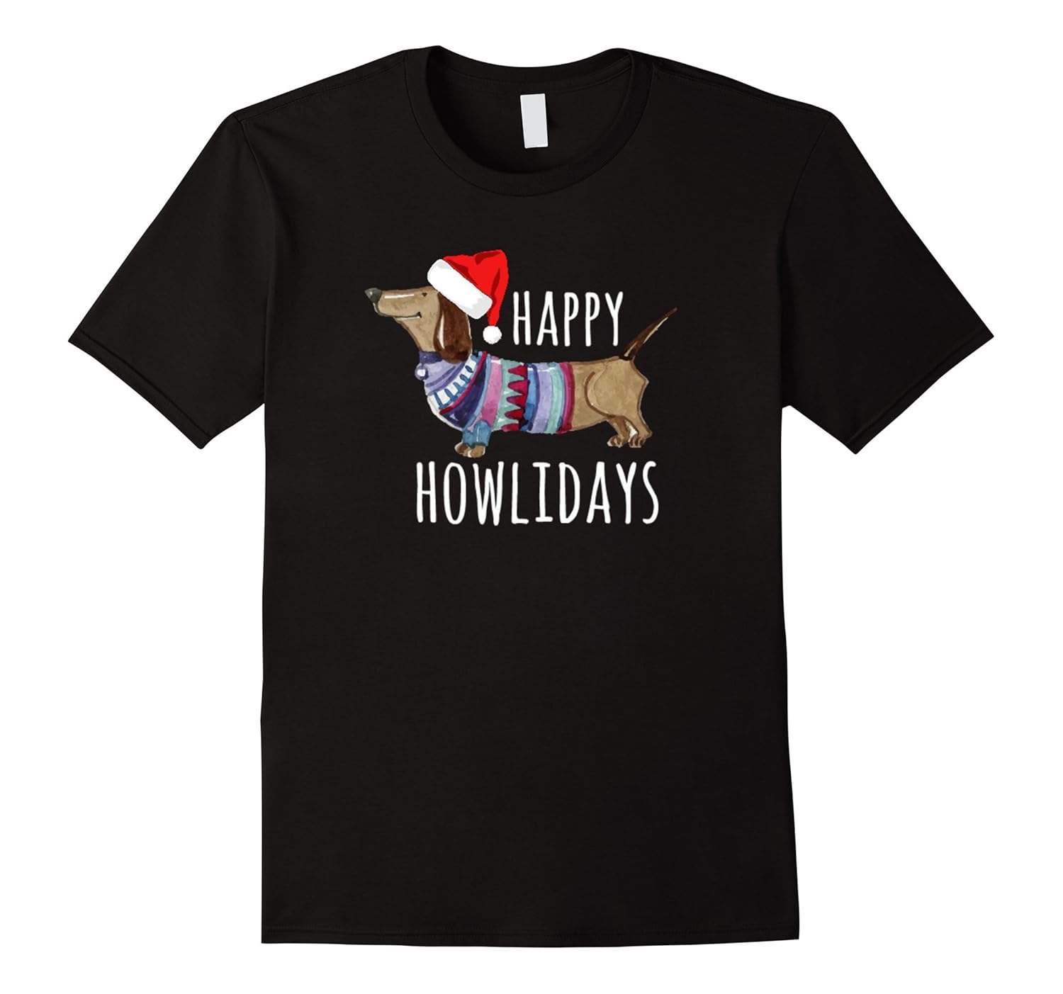 Happy Howlidays Christmas Dog Shirt Daschund Ugly Sweater-AZP