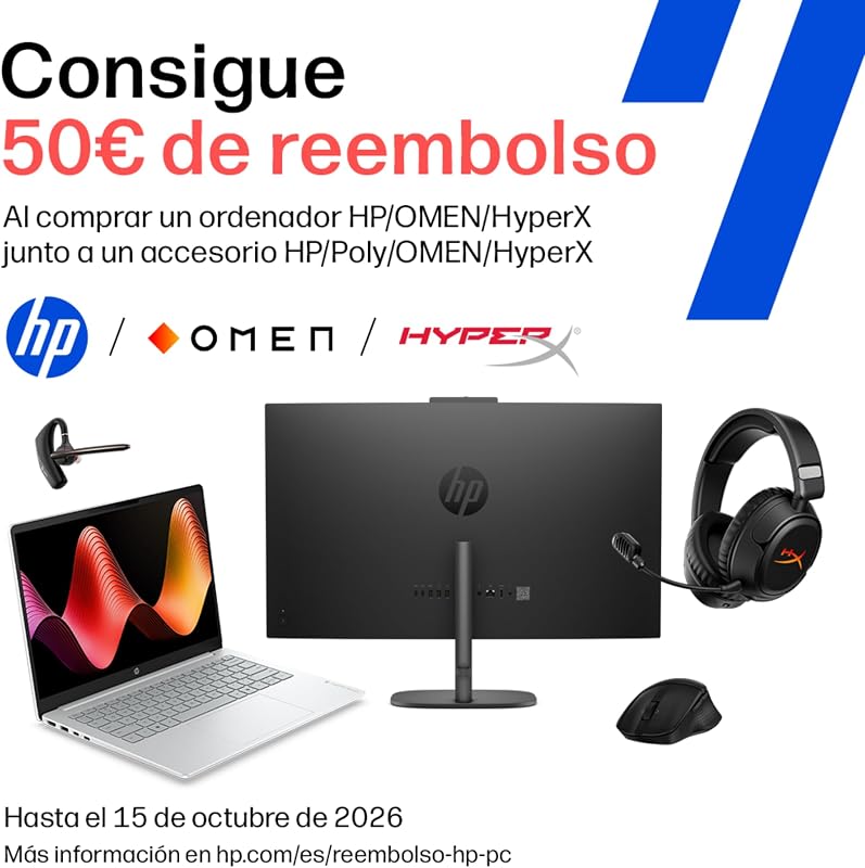 15-fd0261ns - Portátil FHD de 15,6" (Intel N100, 4GB RAM, 128GB UFS, Intel UHD, Windows 11) Prateado - Teclado QWERTY em espanhol - Inclui Microsoft 365 Personal 12 Meses