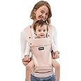 Momcozy Baby Carrier with Hip Seat, 2-in-1 Forward-Facing Carry for Active Babies, Detachable Hands-Free Carrier up to 44lbs, Breathable Infant Carrier Fits Waist Sizes up to 47 Inches, AirMesh Pink