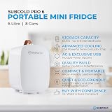 Subcold PRO6 Mini Fridge 6L 8 Cans USB AC Quiet Low Voltage White view 2