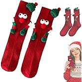 Christmas Hand in Hand Socks - Funny Xmas Couple Magnetic Holding 3D Doll Friendship Socks for Women, Men, Kids