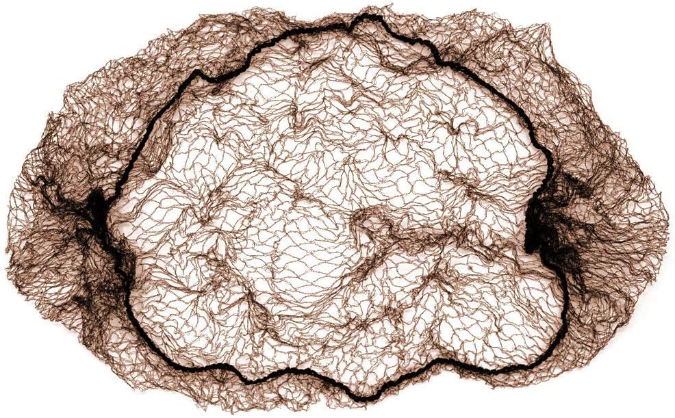 POPULAR LIFE Magic-Net Durable & Invisible Hair Nets | Invisible Elastic Edge Mesh 50 Cm, 1.6 Ounces - COFFEE, Pack of 10