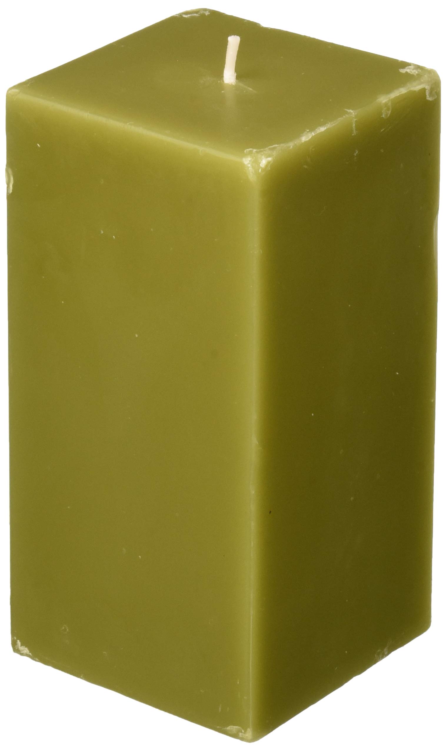 Zest Candle Pillar Candle, 3 by 6-Inch, Sage Green Square