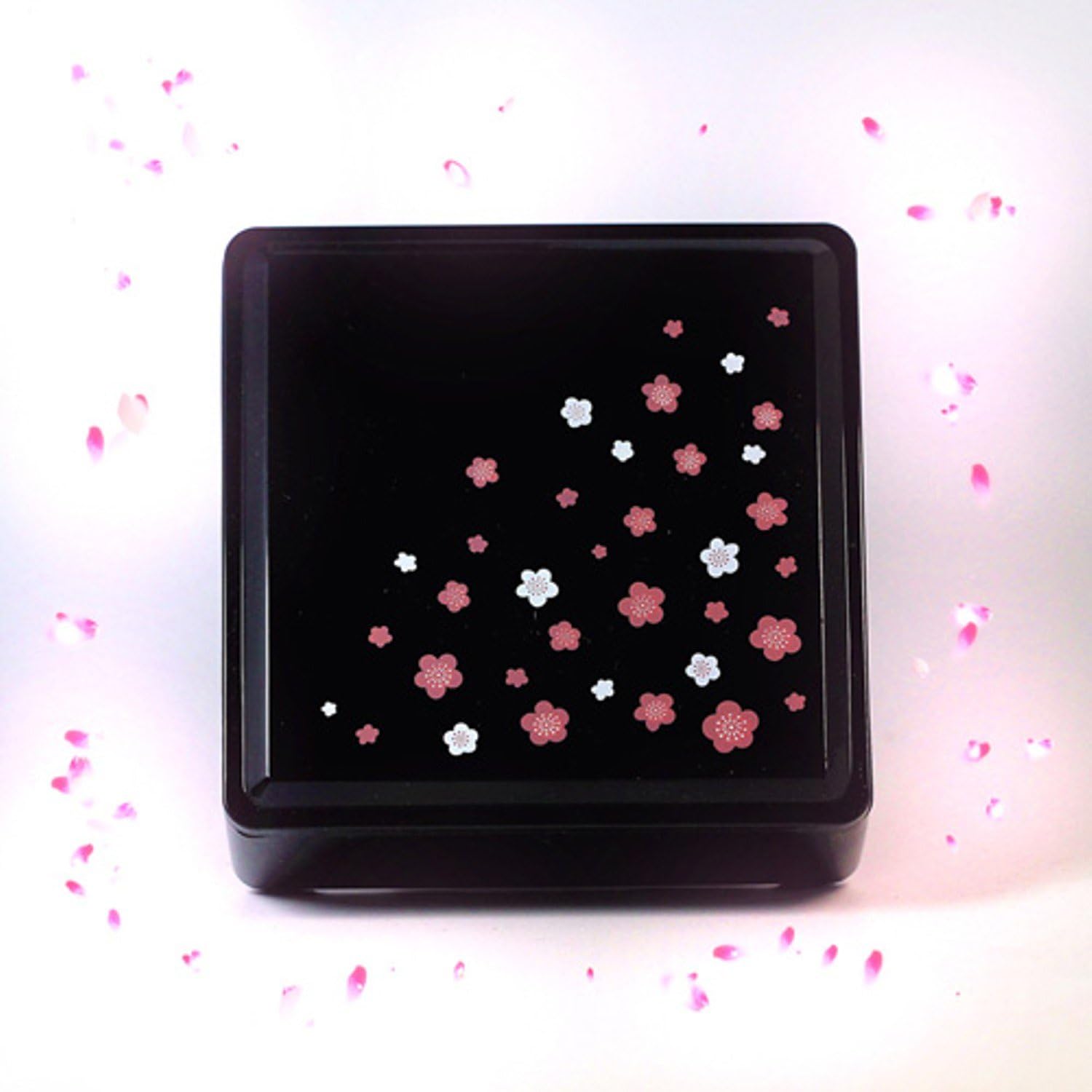 Japanese Sakura Blossom Sushi Bento Box Lunch Food Container Square Durable, Attractive, and Easy to Clean Good for: Students, Kids, Travel,etc