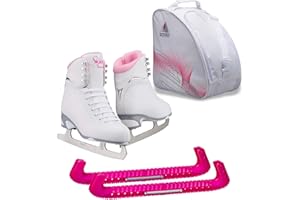 SKATE GURU Jackson Ultima Finesse JS180 / JS181 / JS184 Figure Ice Skates for Women and Girls Bundle with Guardog Skate Guards, Jackson Skate Bag JL350 - Improved, JUST LAUNCHED 2020
