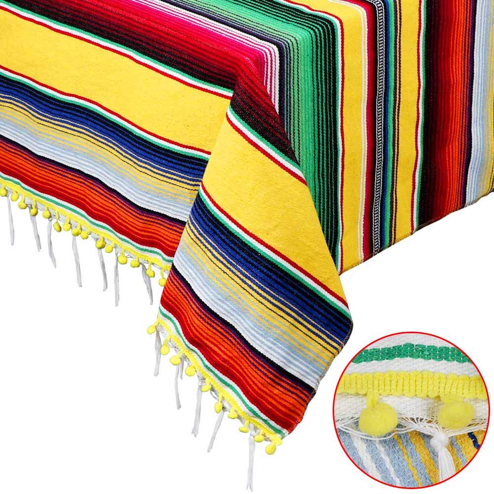 Buy AerWo Mexican Serape Blanket and Mexican Tablecloth for Mexican