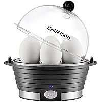 Chefman Electric Egg Cooker Boiler, Rapid Poacher, Food & Vegetable Steamer, Quickly Makes Up To 6, Hard, Medium or Soft…