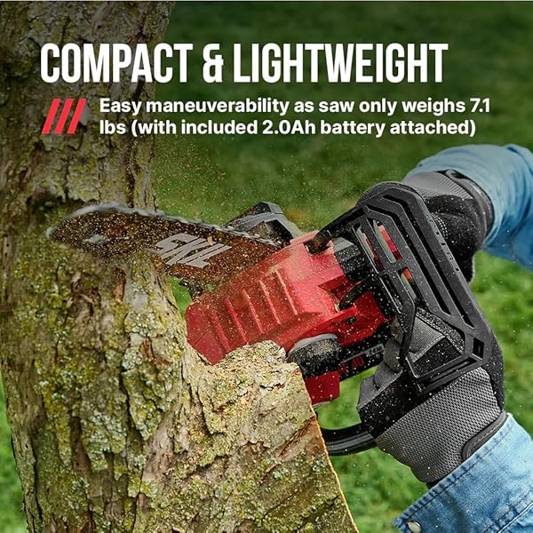 SKIL PWR CORE 40 BRUSHLESS 40V 12-INCH CHAINSAW KIT, BATTERY POWERED CHAINSAW, ELECTRIC CORDLESS, INCLUDES 40V 2.0AH BATTERY AND CHARGER – TH1200C-11