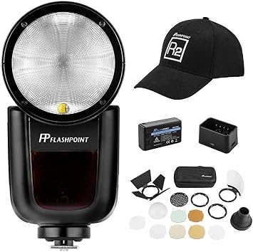 Amazon Com Flashpoint Zoom Li On X R2 Ttl On Camera Round Flash Speedlight Kit For Canon Godox V1 Camera Photo