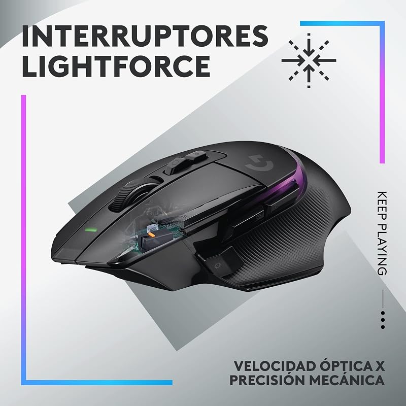 G502 X Plus, Ratón inalámbrico Gaming - Negro