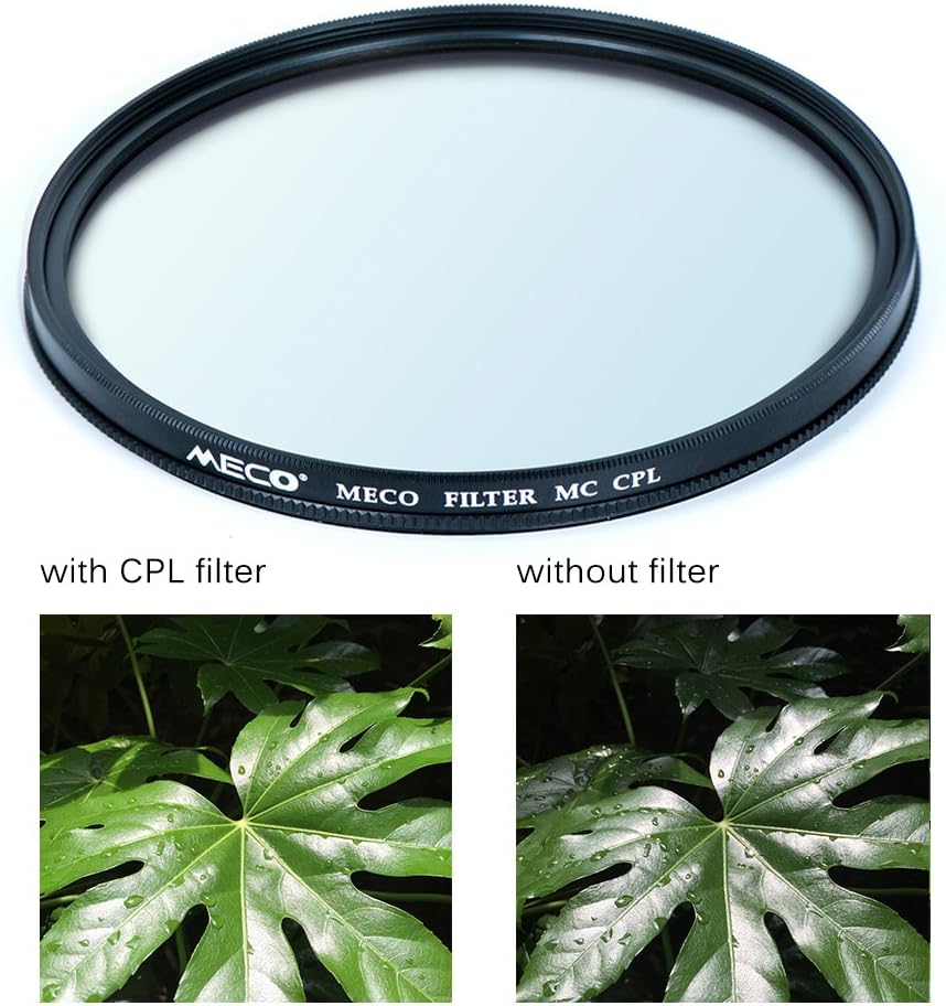 Amazon MECO CPL 72 mm光板ガラスフィルタ、99.8 光透過率、ウルトラスリム16層コーティング、指紋防止、ウルトラ