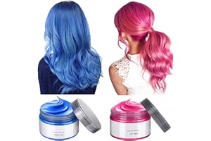 JEBOUSIKE Temporary Hair Color Chalk For Kids, Hair Wax Color For 4 5 6 7 8 9 Year Old Girl Gifts, Birthday,Party, Cosplay DIY, Children's Day, Halloween, Christmas (2, Pink Blue)