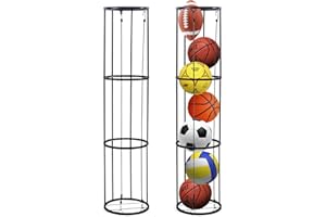LAIAMER 3 Layer Garage Ball Storage, Durable Basketball Wall Mount Vertical Ball Rack, Sports Ball Organizer for Garage, Ball Storage Rack Ball Holder for Basketball Football Soccer Volleybal