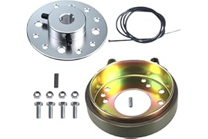 JOIQEXJ 4.5" Rear Drum Brake Band Pin Brake Cable Steel Sprocket Brake Hub Adapter 5/8" Bore & 3/16" Keyway for Predator 212cc 196cc 6.5hp Dune Buggies Drift Trike Heavy Duty Go Kart Cart Parts with Hardware