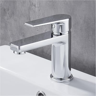GRICOL Bathroom Sink Tap Single Lever Mixer Chrome Silver