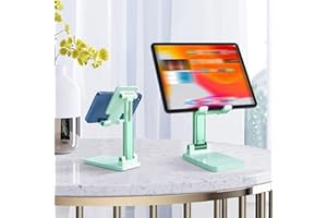 Adjustable Phone Stand,Folding Stand Multifunctional Possessioner Phone Stands for Desk Universal Mobile Support,Green