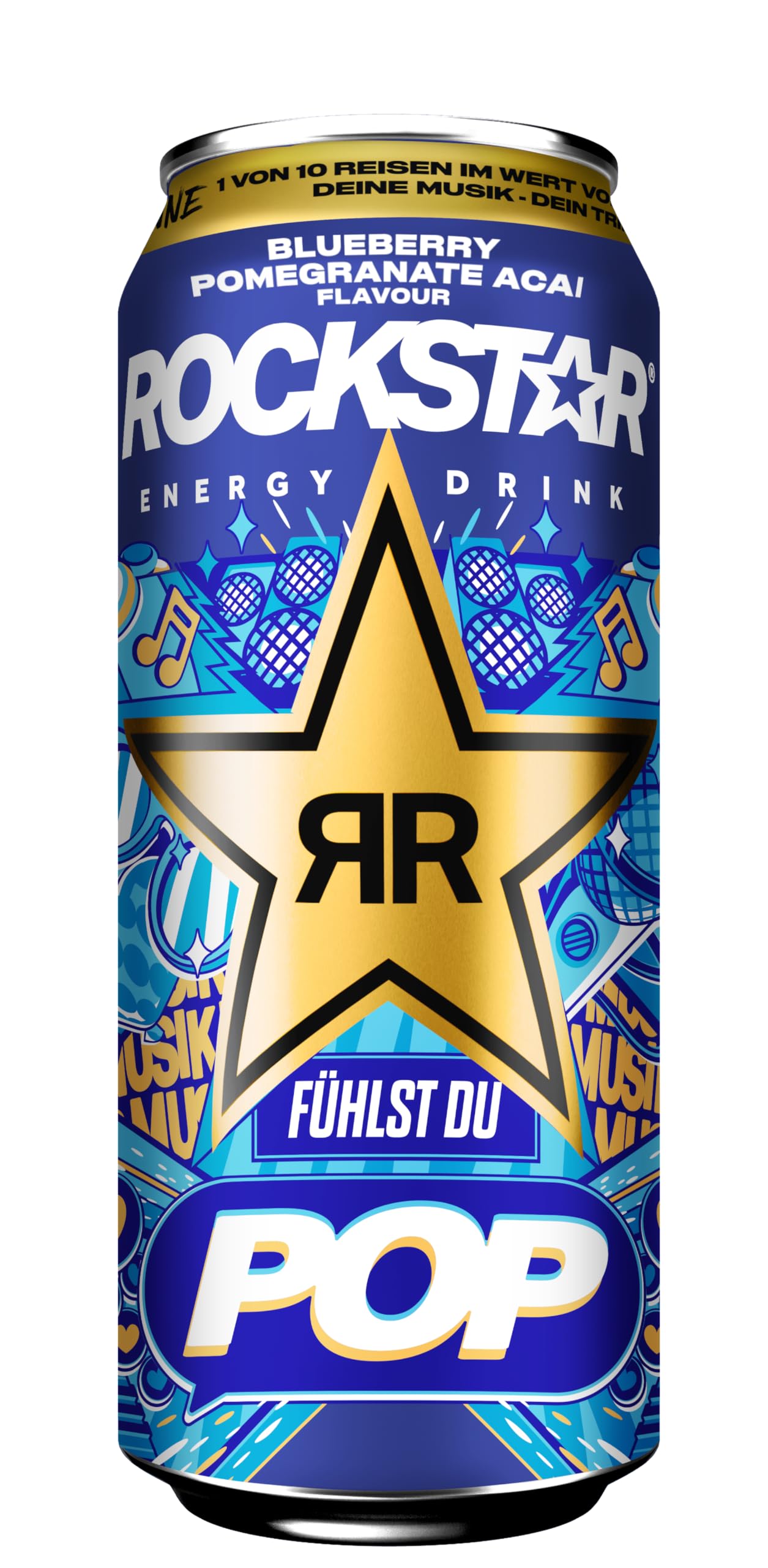Rockstar Energy Drink Blueberry Geschmack - Koffeinhaltiges Erfrischungsgetränk für den Energie Kick, EINWEG (12 x 500ml) (Verpackungsdesign kann abweichen) 4