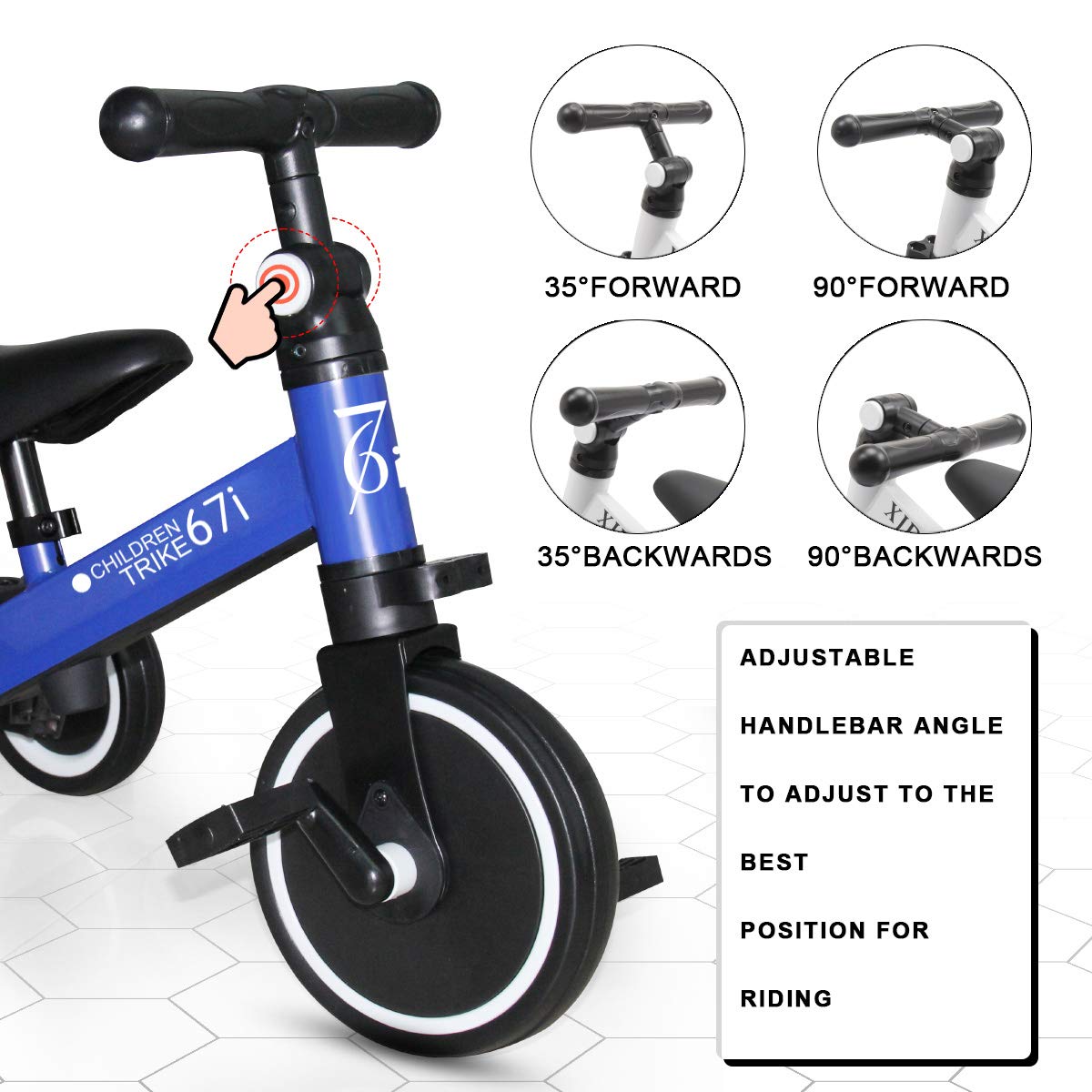 Bianco KORIMEFA 3 in 1 Triciclo per Bambini Bicicletta Equilibrio Adatto  per età 1-3 Anni Certificazione CE Tricicli urban-earth.co.uk