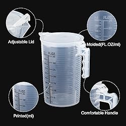 PATIKIL Graduated Beaker, 1000ml PP Plastic Liquid