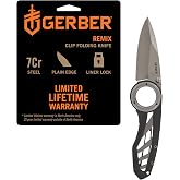 Gerber Remix EDC Folding Pocket Knife, 3" Fine Edge Blade, Survival, Gray | 3-inch fine edge blade, pocket clip for men, lightweight EDC, camping, survival, everyday carry