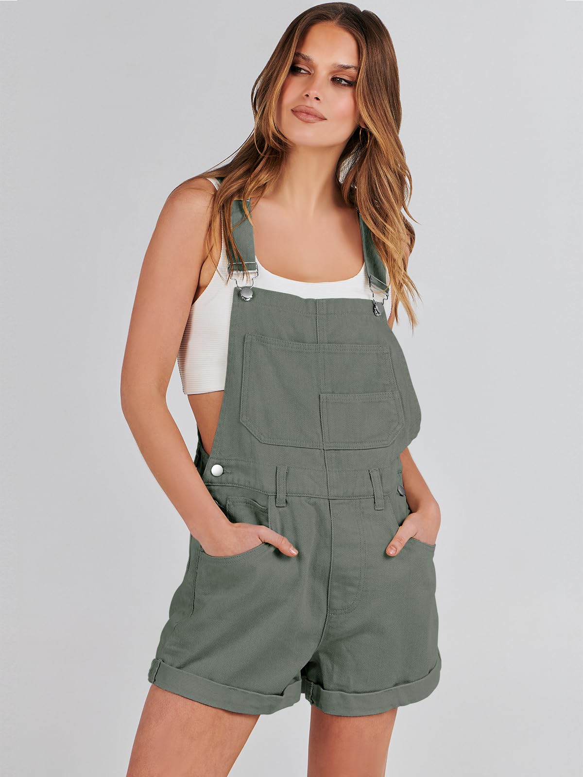 ANRABESS Overalls for Women Denim Shorts Overalls 2025 Summer Casual Loose Fit Adjustable Rompers Jean jumpsuit Bib Shortalls