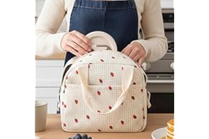 Cute Lunch Bags for Women Insulated Pink, Womens Lunch Bags for Work Checkered Portable Tote Easy-clean Leak-proof
