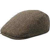 FEINION Men Wool Blend Flat Cap Tweed Newsboy Ivy Hat