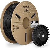 ELEGOO ASA 3D Printer Filament 1.75mm Deep Black 1KG UV &amp; Impact Resistant | UV &amp; Weather Resistant for Outdoor Functional Parts, High Impact Strength Engineering Grad 1kg Spool Fit for FDM Printers