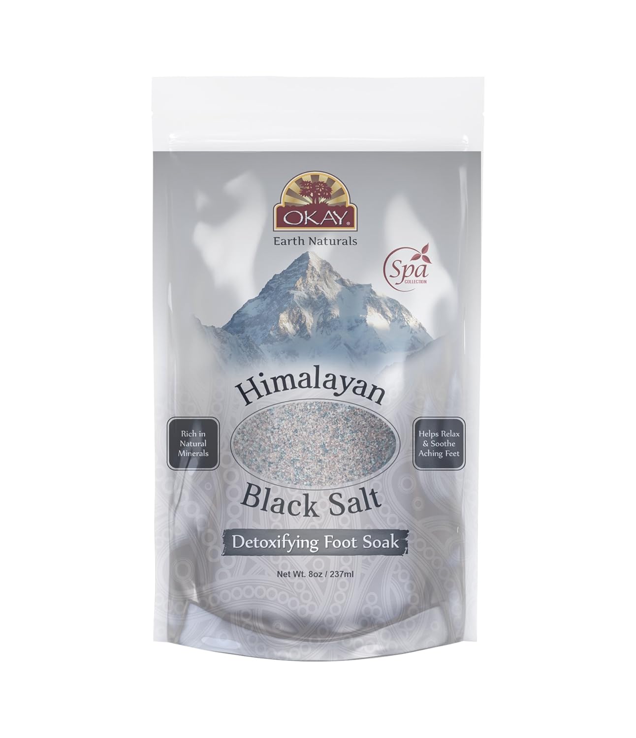 Himalayan Black Salt Soothing Mineral Soak Leaves Feet Feeling Cleansed, Refreshed and Relaxed No Parabens, No Silicones, No Sulfates For All Skin Types Made In USA 8oz : Beauty