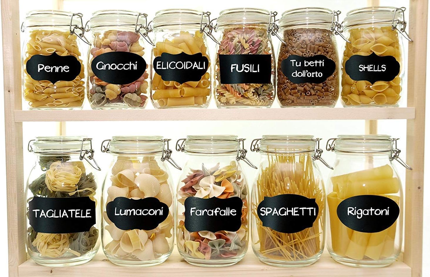 Chalkboard Labels Stickers for Storage Bins - PREMIUM 204 Sticker Bundle + Chalk Marker & Cleaning Cloth - Decorate your Bins, Container or Mason Jars in Style with Removable Tags for Kitchen & Office : Office Products