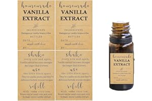 HODMOPLI 48 Pack Kraft Homemade Vanilla Extract Stickers 1.5×2 inch Square Vanilla Instruction Labels Madagascar Vanilla Beans and Vodka Extract Stickers for Handcrafted Vanilla Bottles,Jar Kitchen Pantry