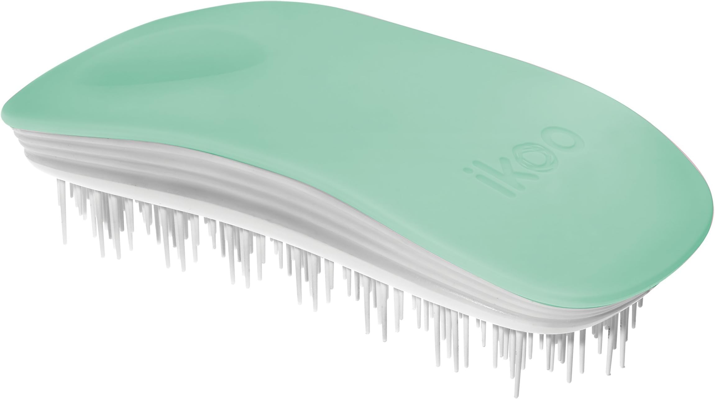 Ergonomic hairbrush ikoo home in fresh Turquoise with white TCM bristle panel for a daily wellness experience & detangling