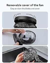 GEHEN Clip-On Fan with Sturdy Clamp, USB-Powered