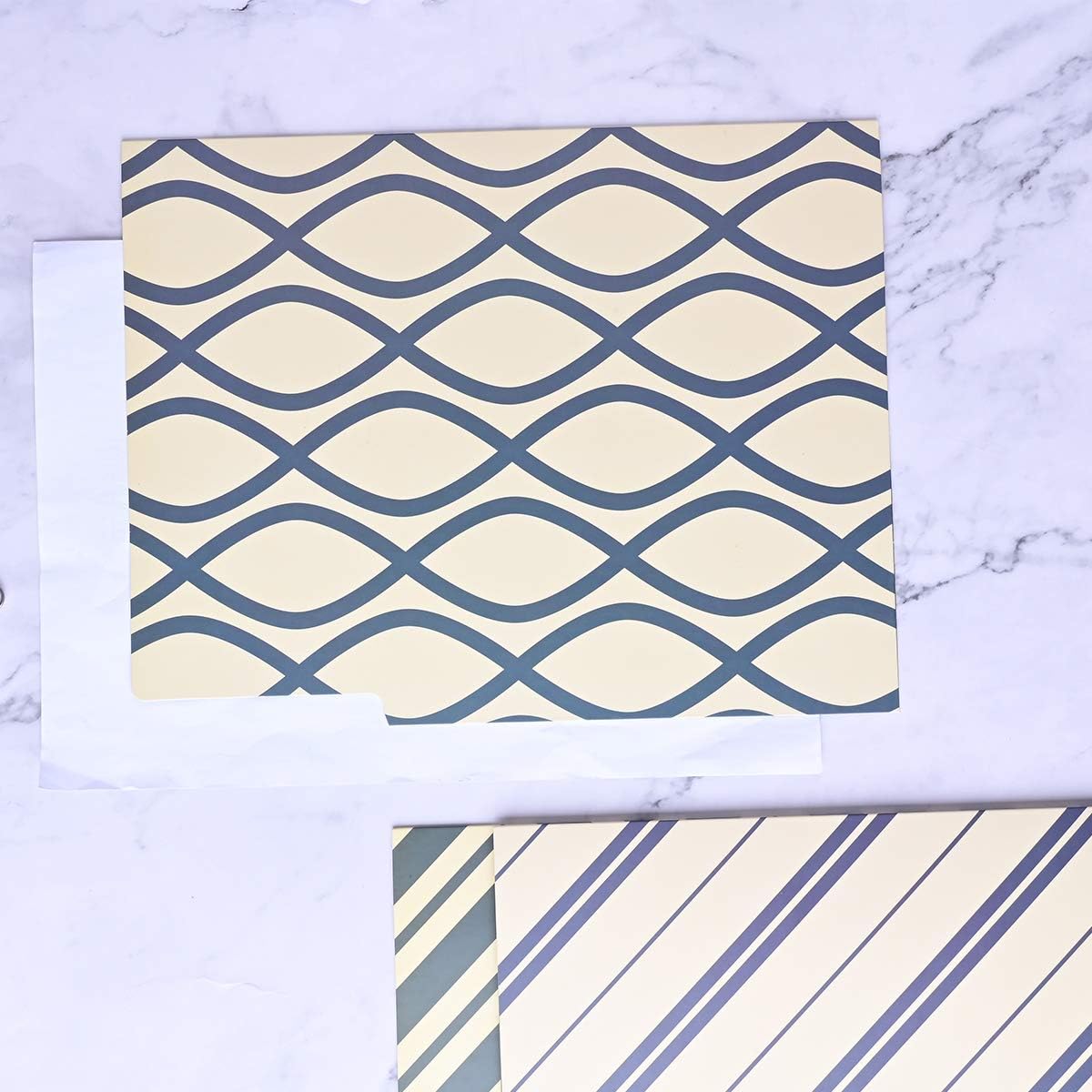 Decorative File Folders, 9 x 11.5 inch Letter Size File Folders - Geometrical Design Cute File Folders - 350gsm Paper Folders Pack of 9 : Office Products