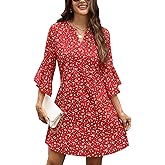 CiCiBird Summer Dresses for Women 3/4 Sleeve V Neck Dress Casual Vacation Clothes