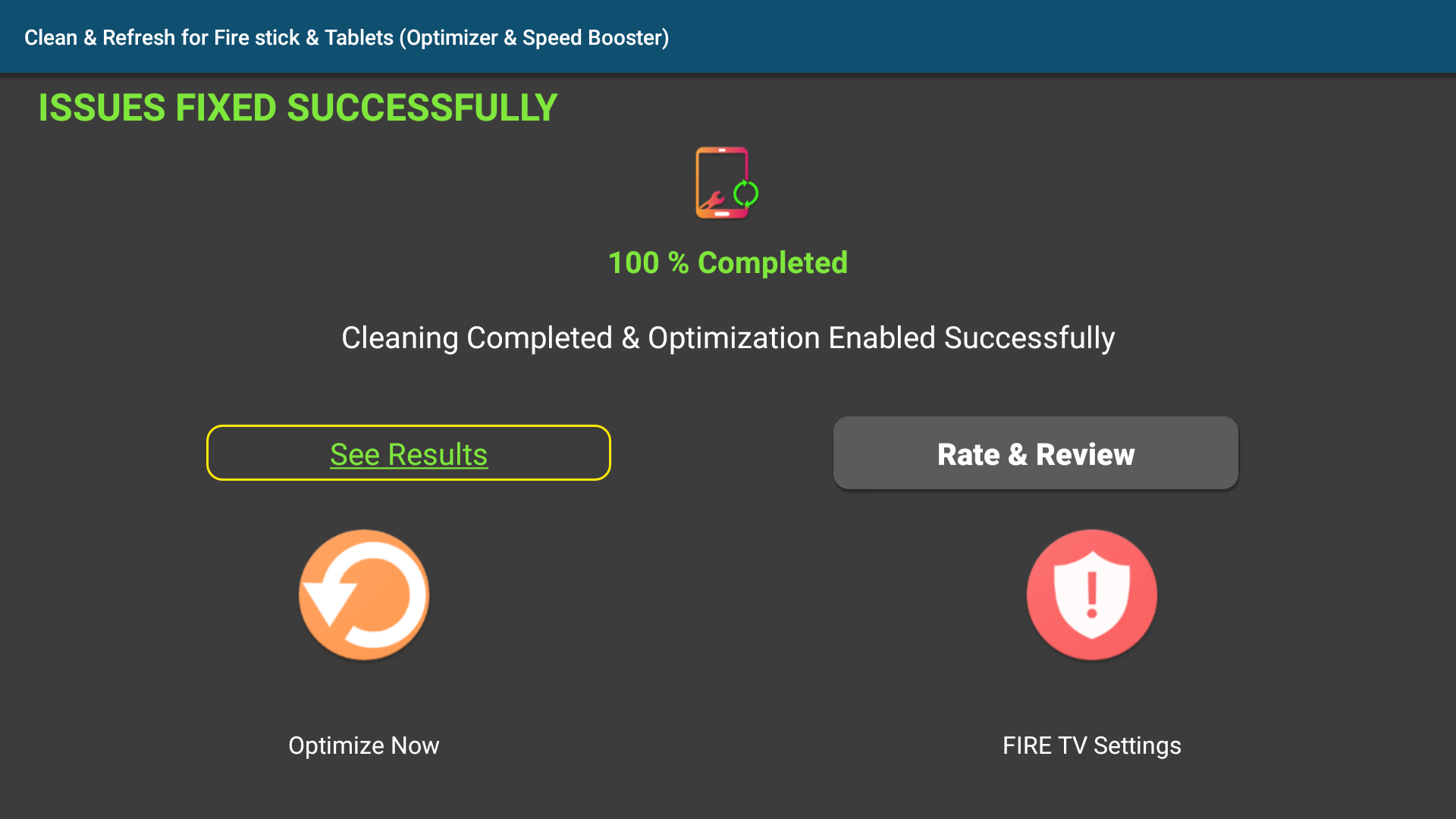 Amazon Com Clean Refresh For Fire Stick Tablets Optimizer Speed Booster Appstore For Android