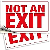 iSYFIX Not an Exit Stickers, 10x7 Inch, 2 Pack, Sticker White &amp; Red | Self-Adhesive Vinyl, Laminated, UV, Weather, Scratch, Water &amp; Fade Resistant, for Office, Buildings, Workplace