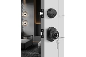 goldenwarm Door Locks for Entry Door with Deadbolt Lock Combo Set, Black Door Knobs Front Door Lock and Handle Set Reversible