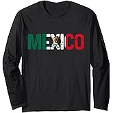 Mexico Mexican Flag Vintage Pride Long Sleeve T-Shirt