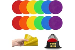 MIVERYEA Spot Markers for Sports 9 Inch, Non Slip Rubber Agility Poly Spots Marker Field Flat Cone for Kids Soccer Basketball Speed Training Outdoor Classroom